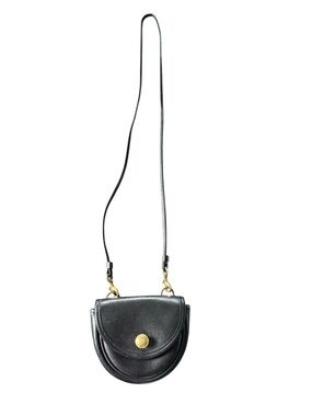 vintage Coach Black Leather Mini Crossbody Bag & wallet SET